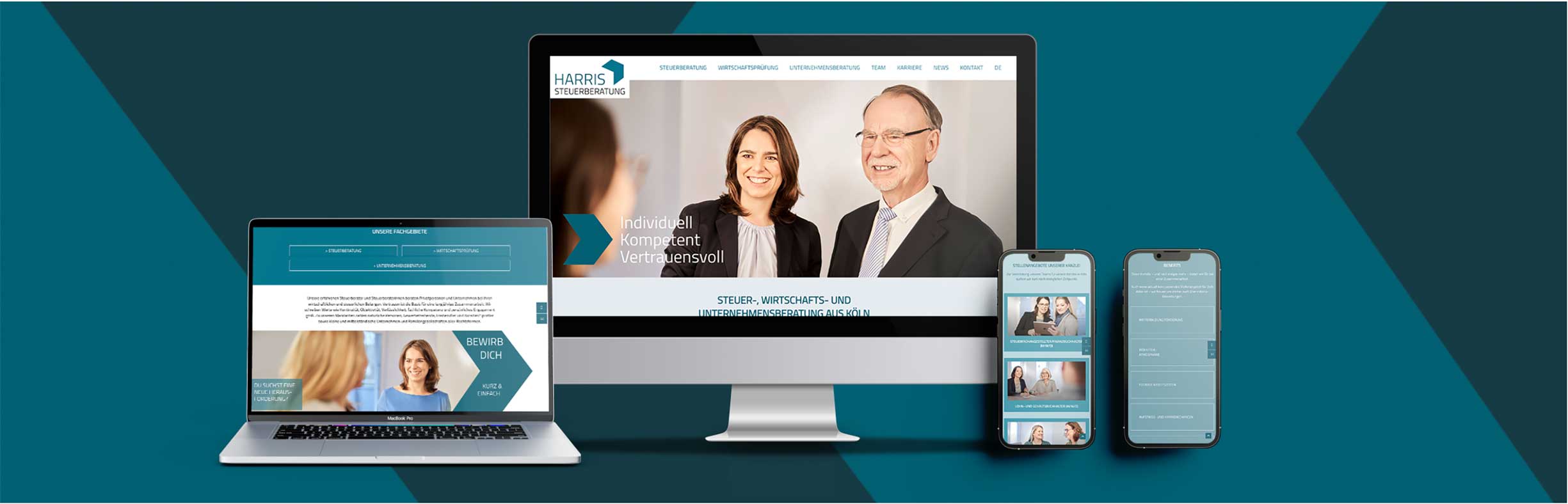 Webdesign und Rebranding einer Steuerkanzlei und Wirtschafttsprüferkanzlei in Köln mit responsive Webdesign und Programmierung in Word Press
