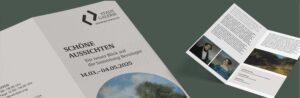 Marketing Kunstgalerie für die neue Ausstellung der Stadtgalerie wurden Flyer Anzeigen Poster und Banner gestaltet von designagentur köln und designagentur hamburg