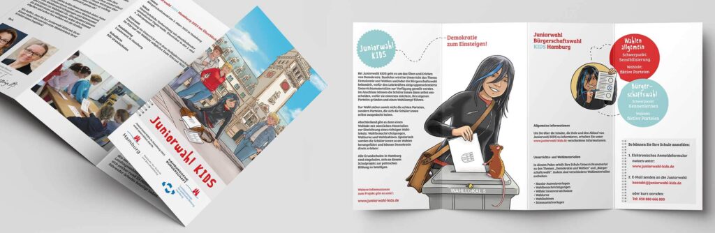 Flyer Gestaltung und Flyer Design von Design Agentur Hamburg und Design Agentur Köln für die Zielgruppe Kinder