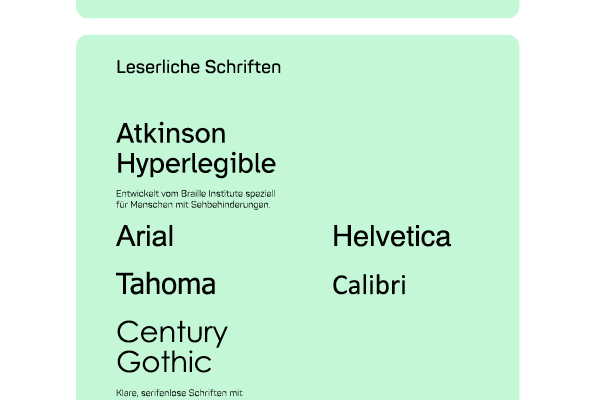 Barrierefreie Typografie